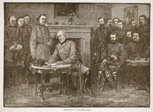 Overgivelse af general Lee, fra en bogpub. 1896